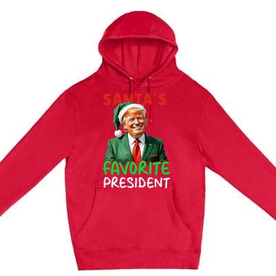 SantaS Favorite President Trump Christmas Santa Hat Premium Pullover Hoodie