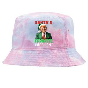 SantaS Favorite President Trump Christmas Santa Hat Tie-Dyed Bucket Hat