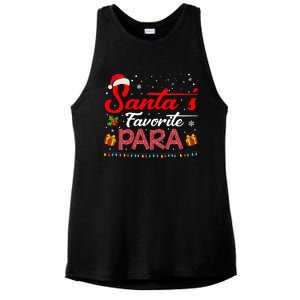 SantaS Favorite Para Christmas Paraprofessional Teacher Ladies PosiCharge Tri-Blend Wicking Tank