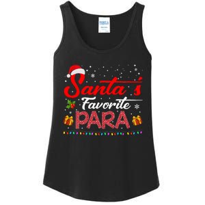 SantaS Favorite Para Christmas Paraprofessional Teacher Ladies Essential Tank