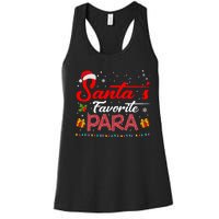 SantaS Favorite Para Christmas Paraprofessional Teacher Women's Racerback Tank