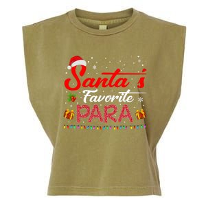 SantaS Favorite Para Christmas Paraprofessional Teacher Garment-Dyed Women's Muscle Tee