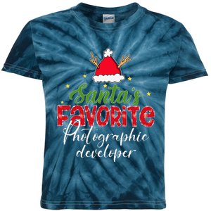 SantaS Favorite Photographic Developer Christmas Kids Tie-Dye T-Shirt