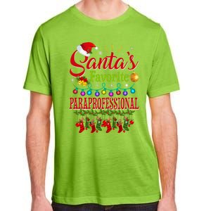 SantaS Favorite Paraprofessional Christmas Santa Hat Light Adult ChromaSoft Performance T-Shirt