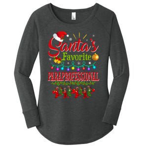 SantaS Favorite Paraprofessional Christmas Santa Hat Light Women's Perfect Tri Tunic Long Sleeve Shirt