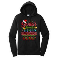 SantaS Favorite Paraprofessional Christmas Santa Hat Light Women's Pullover Hoodie