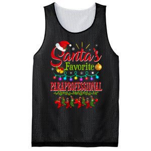 SantaS Favorite Paraprofessional Christmas Santa Hat Light Mesh Reversible Basketball Jersey Tank