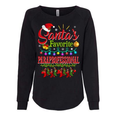 SantaS Favorite Paraprofessional Christmas Santa Hat Light Womens California Wash Sweatshirt