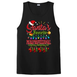 SantaS Favorite Paraprofessional Christmas Santa Hat Light PosiCharge Competitor Tank