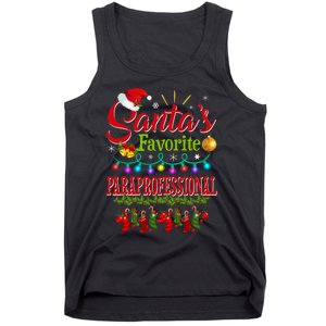 SantaS Favorite Paraprofessional Christmas Santa Hat Light Tank Top