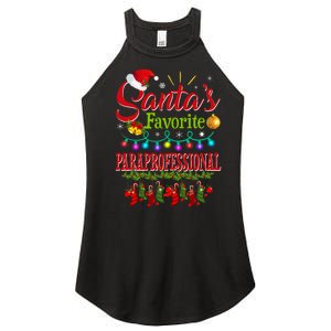 SantaS Favorite Paraprofessional Christmas Santa Hat Light Women's Perfect Tri Rocker Tank