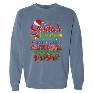 SantaS Favorite Paraprofessional Christmas Santa Hat Light Garment-Dyed Sweatshirt