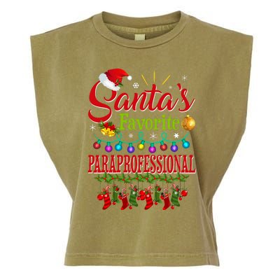 SantaS Favorite Paraprofessional Christmas Santa Hat Light Garment-Dyed Women's Muscle Tee