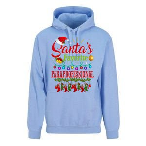 SantaS Favorite Paraprofessional Christmas Santa Hat Light Unisex Surf Hoodie