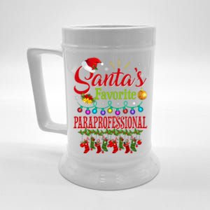 SantaS Favorite Paraprofessional Christmas Santa Hat Light Beer Stein