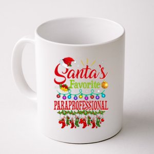 SantaS Favorite Paraprofessional Christmas Santa Hat Light Coffee Mug