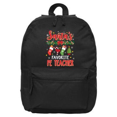 SantaS Favorite Pe Teacher Santa Hat Xmas 16 in Basic Backpack