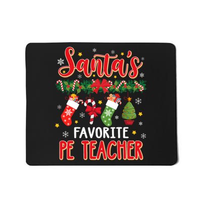 SantaS Favorite Pe Teacher Santa Hat Xmas Mousepad