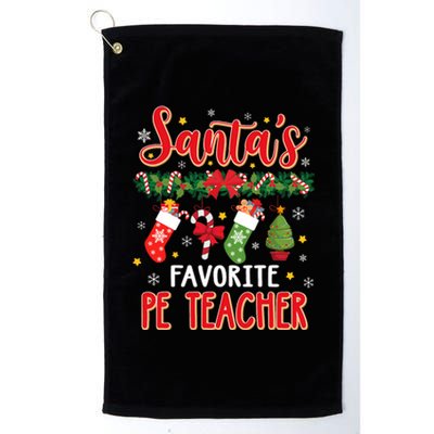 SantaS Favorite Pe Teacher Santa Hat Xmas Platinum Collection Golf Towel