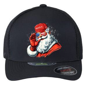 SantaS Favorite President Trump Christmas Santa Hat Funny Gift Flexfit Unipanel Trucker Cap