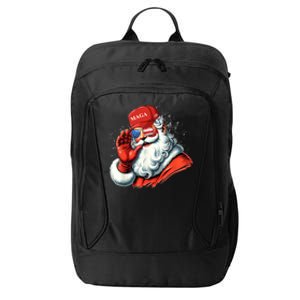 SantaS Favorite President Trump Christmas Santa Hat Funny Gift City Backpack