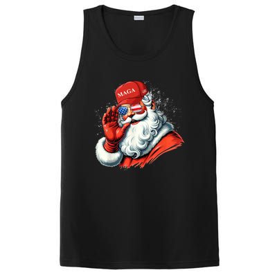 SantaS Favorite President Trump Christmas Santa Hat Funny Gift PosiCharge Competitor Tank