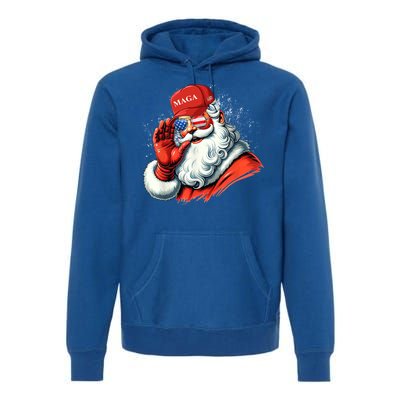 SantaS Favorite President Trump Christmas Santa Hat Funny Gift Premium Hoodie