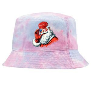 SantaS Favorite President Trump Christmas Santa Hat Funny Gift Tie-Dyed Bucket Hat