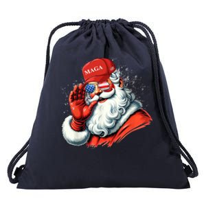 SantaS Favorite President Trump Christmas Santa Hat Funny Gift Drawstring Bag