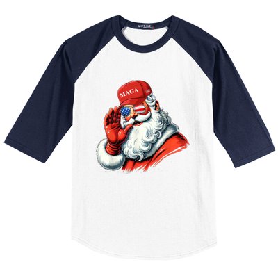 SantaS Favorite President Trump Christmas Santa Hat Funny Gift Baseball Sleeve Shirt