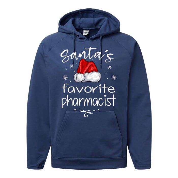 Santas Favorite Pharmacist Gift For Christmas Performance Fleece Hoodie