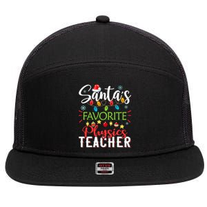 SantaS Favorite Physics Teacher Xmas Light Hat Christmas 7 Panel Mesh Trucker Snapback Hat