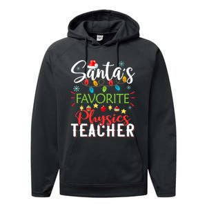 SantaS Favorite Physics Teacher Xmas Light Hat Christmas Performance Fleece Hoodie