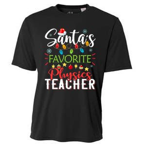 SantaS Favorite Physics Teacher Xmas Light Hat Christmas Cooling Performance Crew T-Shirt