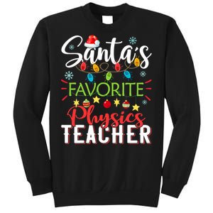 SantaS Favorite Physics Teacher Xmas Light Hat Christmas Sweatshirt