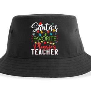 SantaS Favorite Physics Teacher Xmas Light Hat Christmas Sustainable Bucket Hat