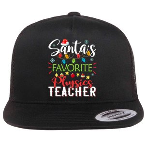 SantaS Favorite Physics Teacher Xmas Light Hat Christmas Flat Bill Trucker Hat