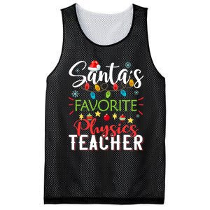 SantaS Favorite Physics Teacher Xmas Light Hat Christmas Mesh Reversible Basketball Jersey Tank