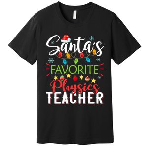 SantaS Favorite Physics Teacher Xmas Light Hat Christmas Premium T-Shirt