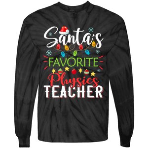 SantaS Favorite Physics Teacher Xmas Light Hat Christmas Tie-Dye Long Sleeve Shirt