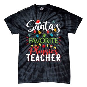 SantaS Favorite Physics Teacher Xmas Light Hat Christmas Tie-Dye T-Shirt