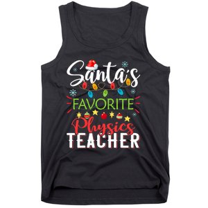 SantaS Favorite Physics Teacher Xmas Light Hat Christmas Tank Top