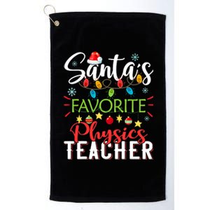 SantaS Favorite Physics Teacher Xmas Light Hat Christmas Platinum Collection Golf Towel