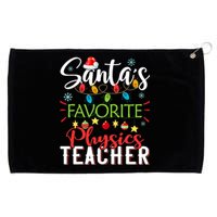 SantaS Favorite Physics Teacher Xmas Light Hat Christmas Grommeted Golf Towel