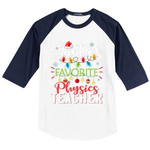 SantaS Favorite Physics Teacher Xmas Light Hat Christmas Baseball Sleeve Shirt