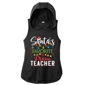 SantaS Favorite Piano Teacher Xmas Light Hat Christmas Ladies PosiCharge Tri-Blend Wicking Draft Hoodie Tank