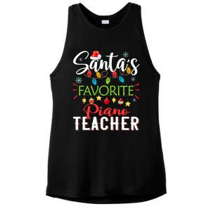 SantaS Favorite Piano Teacher Xmas Light Hat Christmas Ladies PosiCharge Tri-Blend Wicking Tank