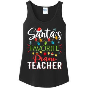 SantaS Favorite Piano Teacher Xmas Light Hat Christmas Ladies Essential Tank