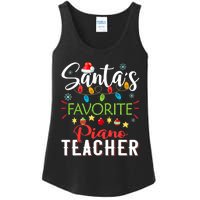 SantaS Favorite Piano Teacher Xmas Light Hat Christmas Ladies Essential Tank