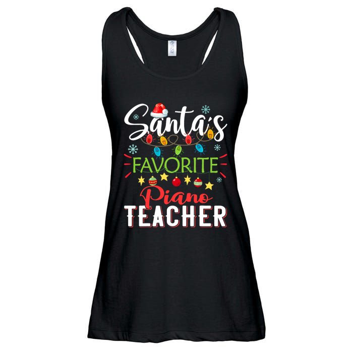 SantaS Favorite Piano Teacher Xmas Light Hat Christmas Ladies Essential Flowy Tank